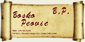 Boško Peović vizit kartica